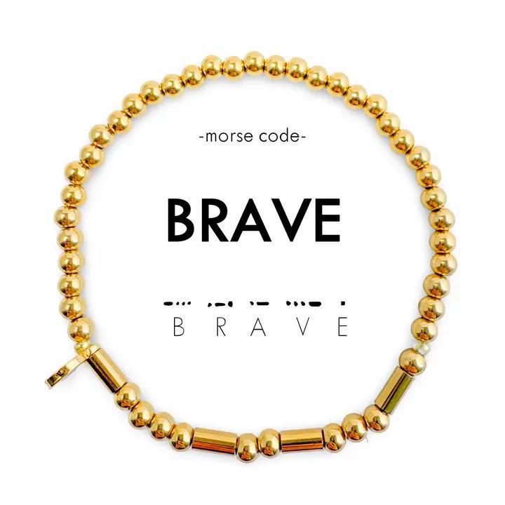 Gold beaded bracelet with &