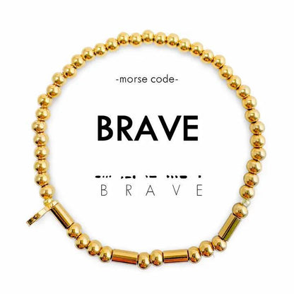 Gold beaded bracelet with &