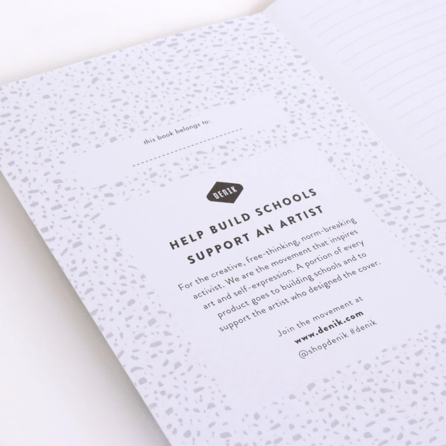 Notebook with text on a white background