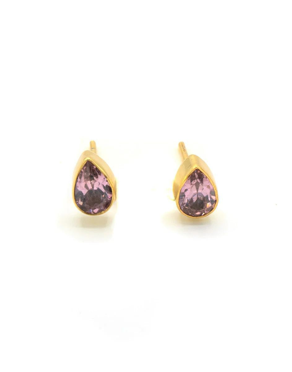 Faceted Teardrop Studs