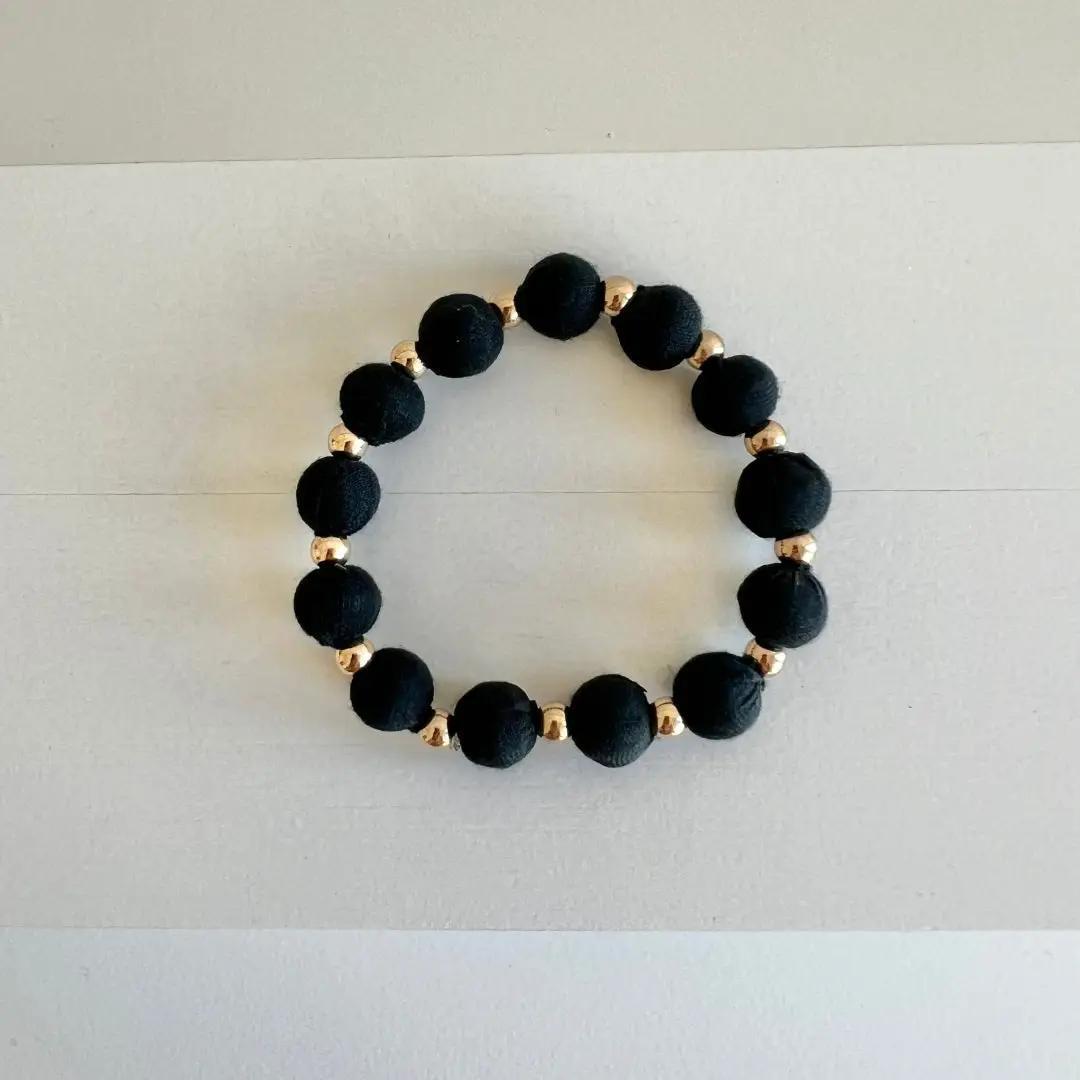 Sari + Metallic Bead Bracelet