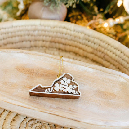 Virginia Dogwood Hand Carved Ornament