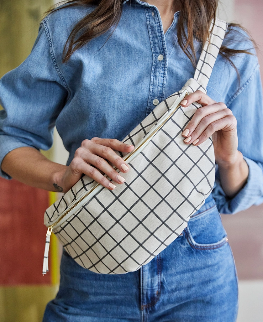 Block Print Sling Crossbody Bag