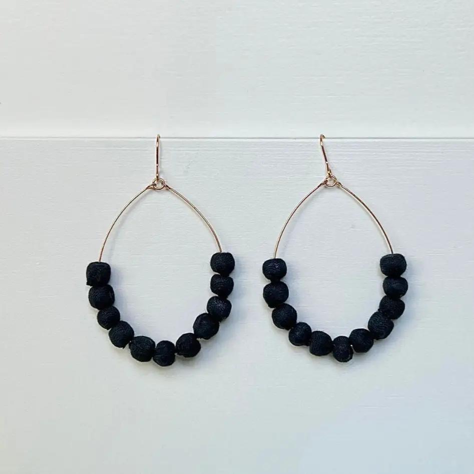 Sari Bead Semi-Circle Earrings