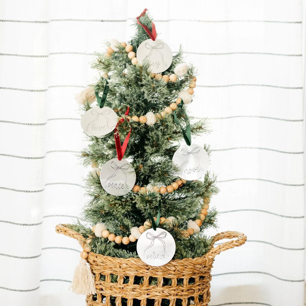 Tin Bow Christmas Ornament