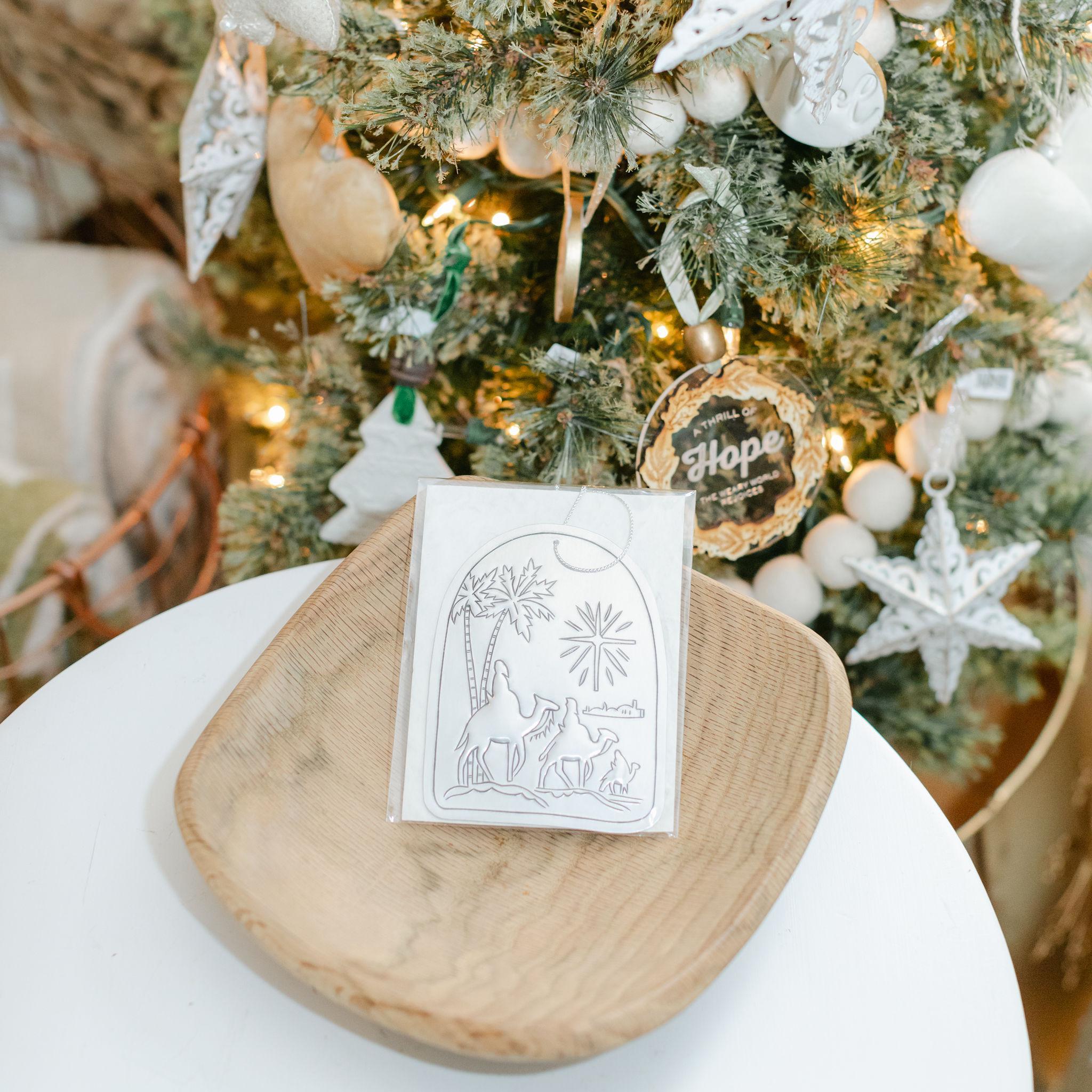 3 Wisemen on Camels Tin Ornament