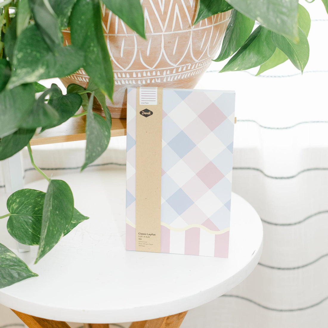 Lavender Gingham Classic Layflat Journal Notebook