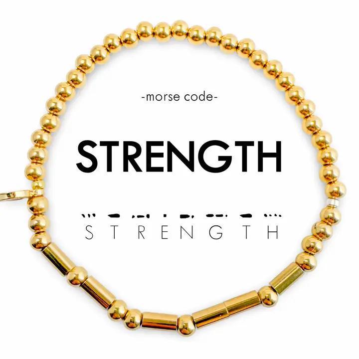 Gold beaded bracelet with &