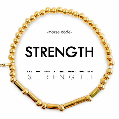 Gold beaded bracelet with &