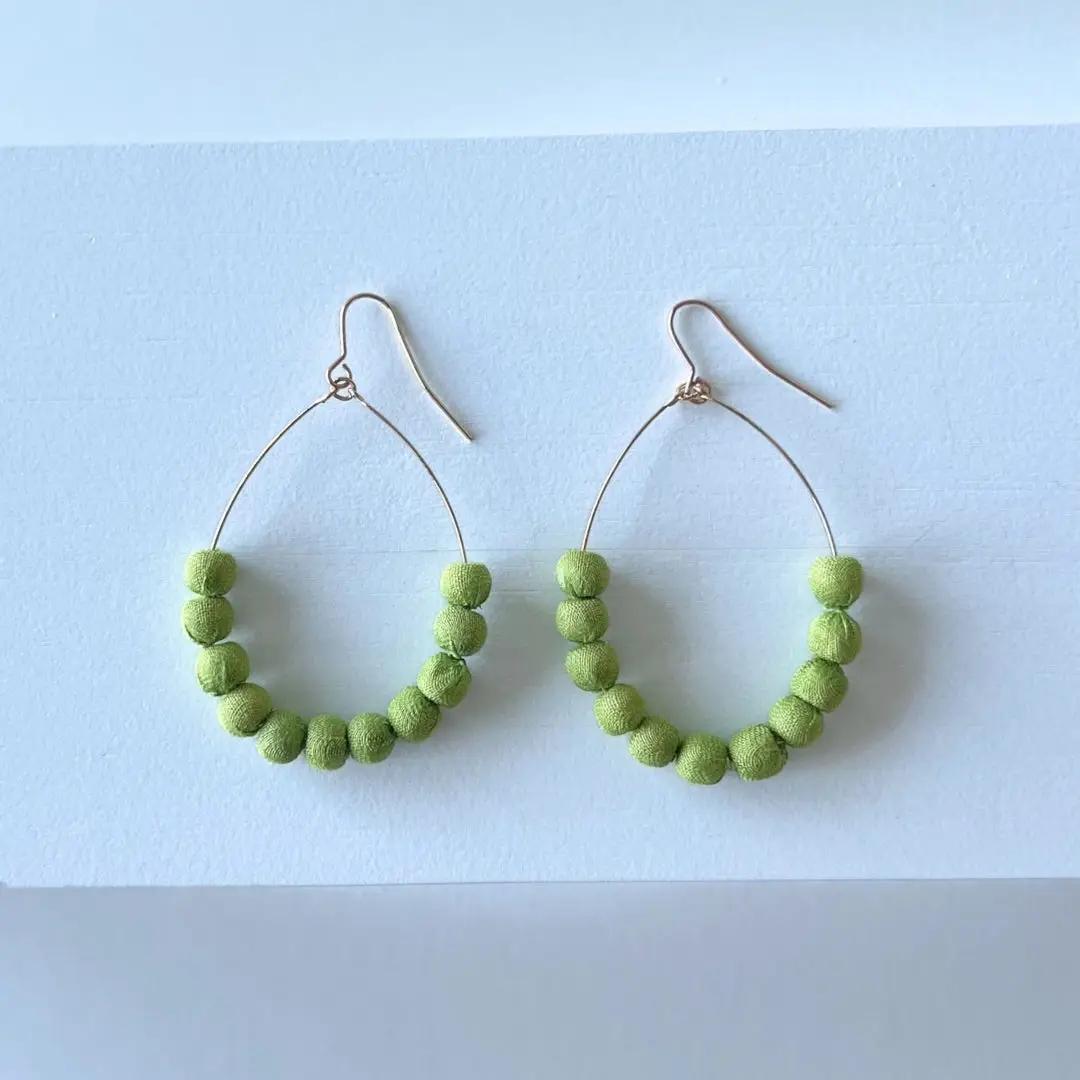 Sari Bead Semi-Circle Earrings