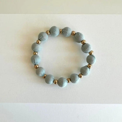 Sari + Metallic Bead Bracelet