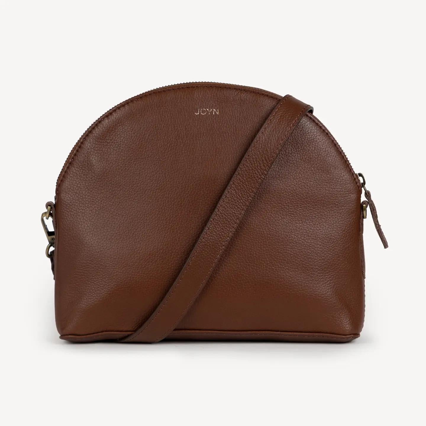Pebbled Leather Halfmoon Crossbody