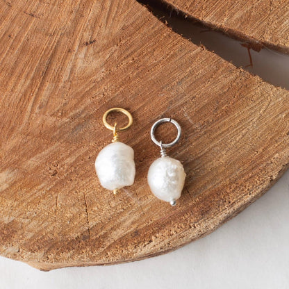 Antique Gold Bead Necklace + Charm