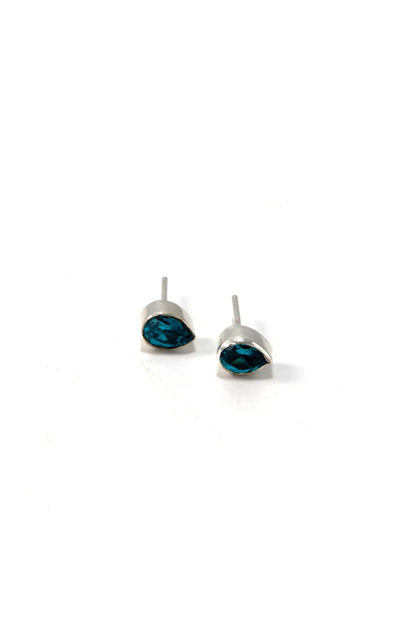 Faceted Teardrop Studs