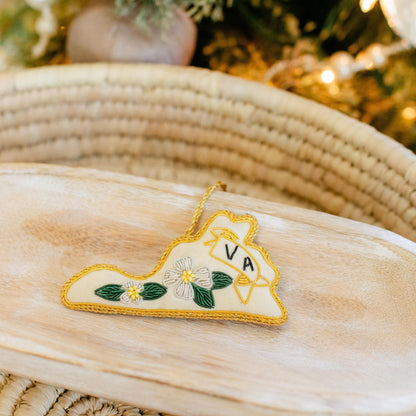 Virginia Dogwood Beaded Ornament