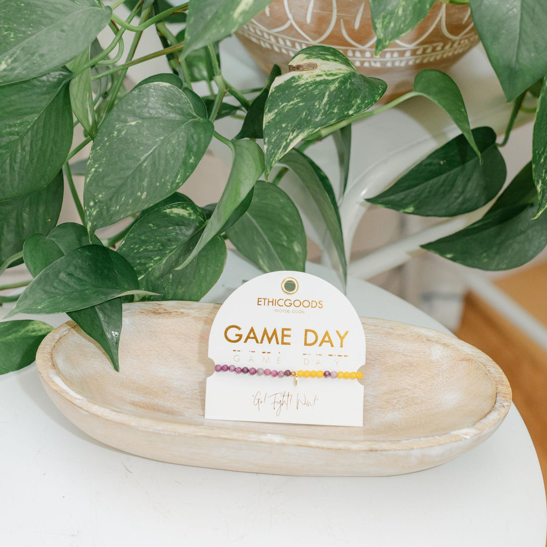 White card with &