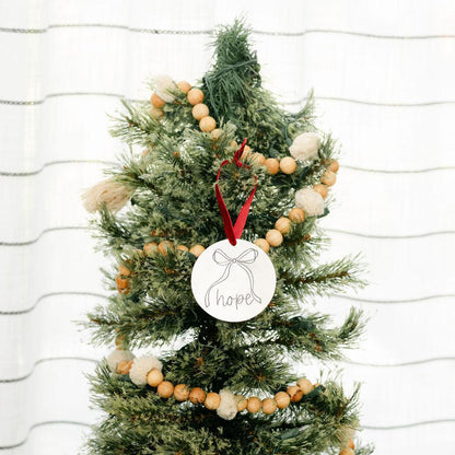 Tin Bow Christmas Ornament