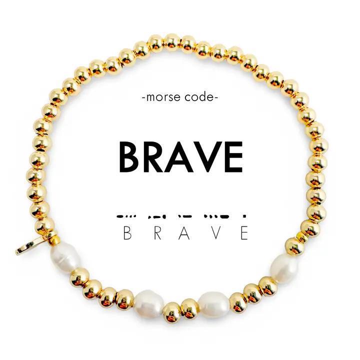 Gold and pearl beaded bracelet with &