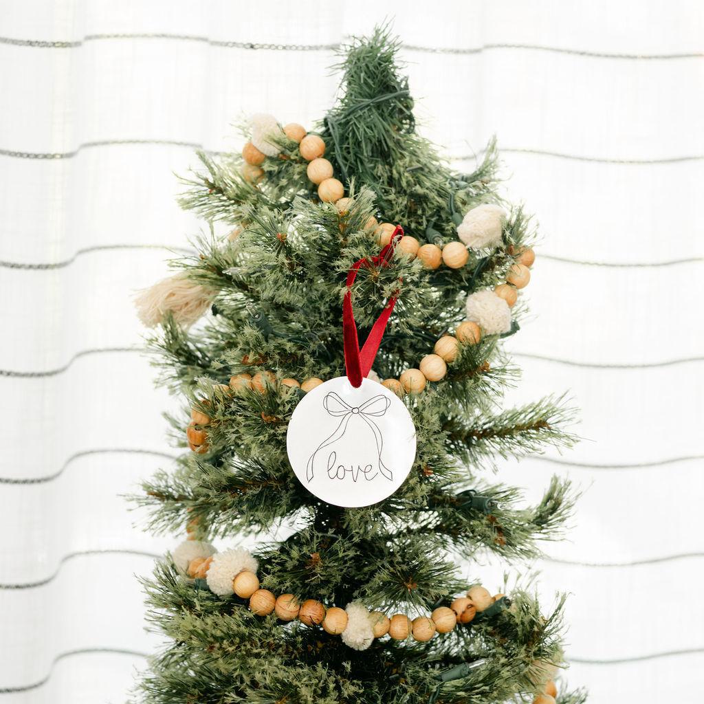 Tin Bow Christmas Ornament