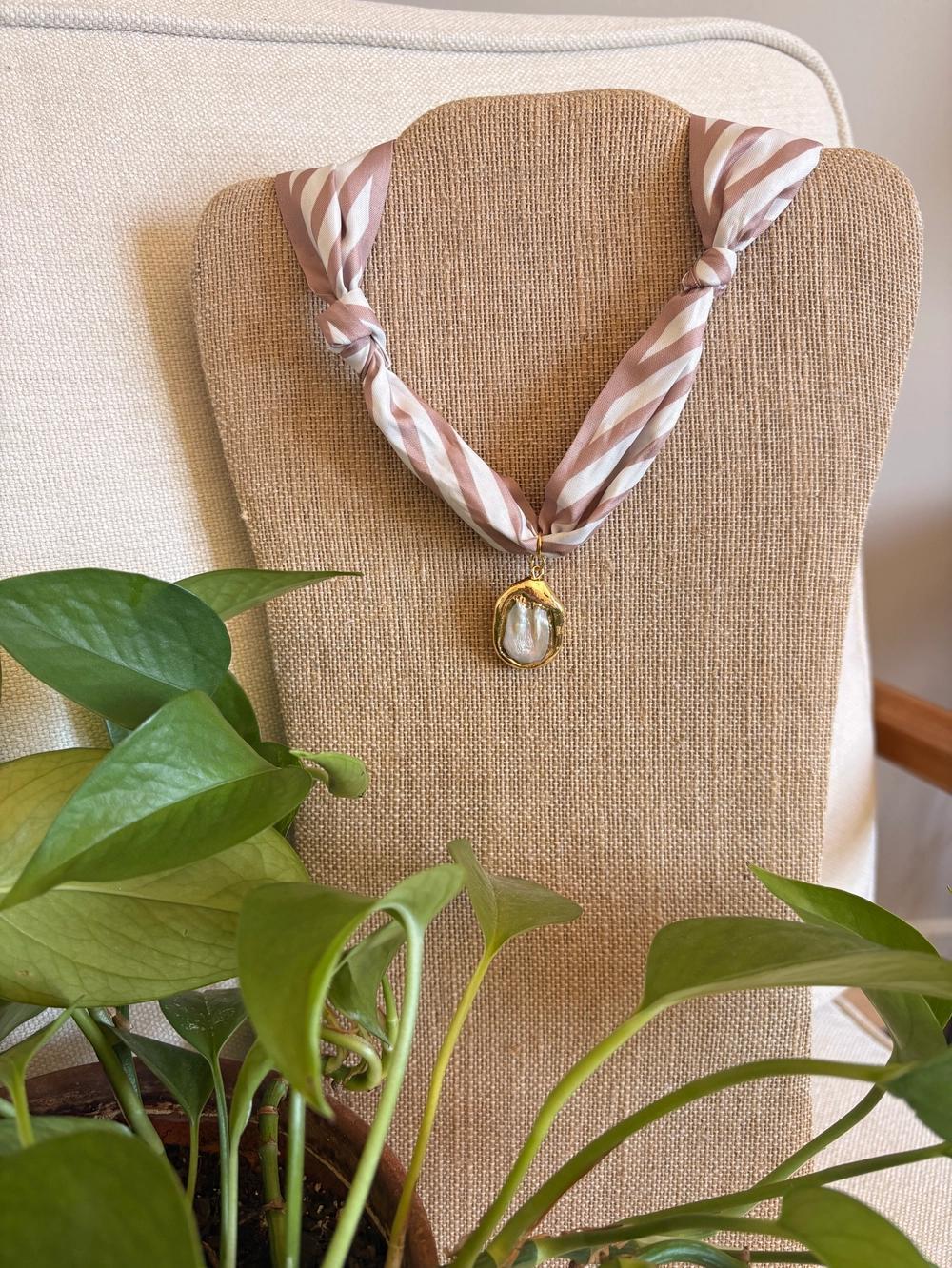 Mother of Pearl Scarf Necklace