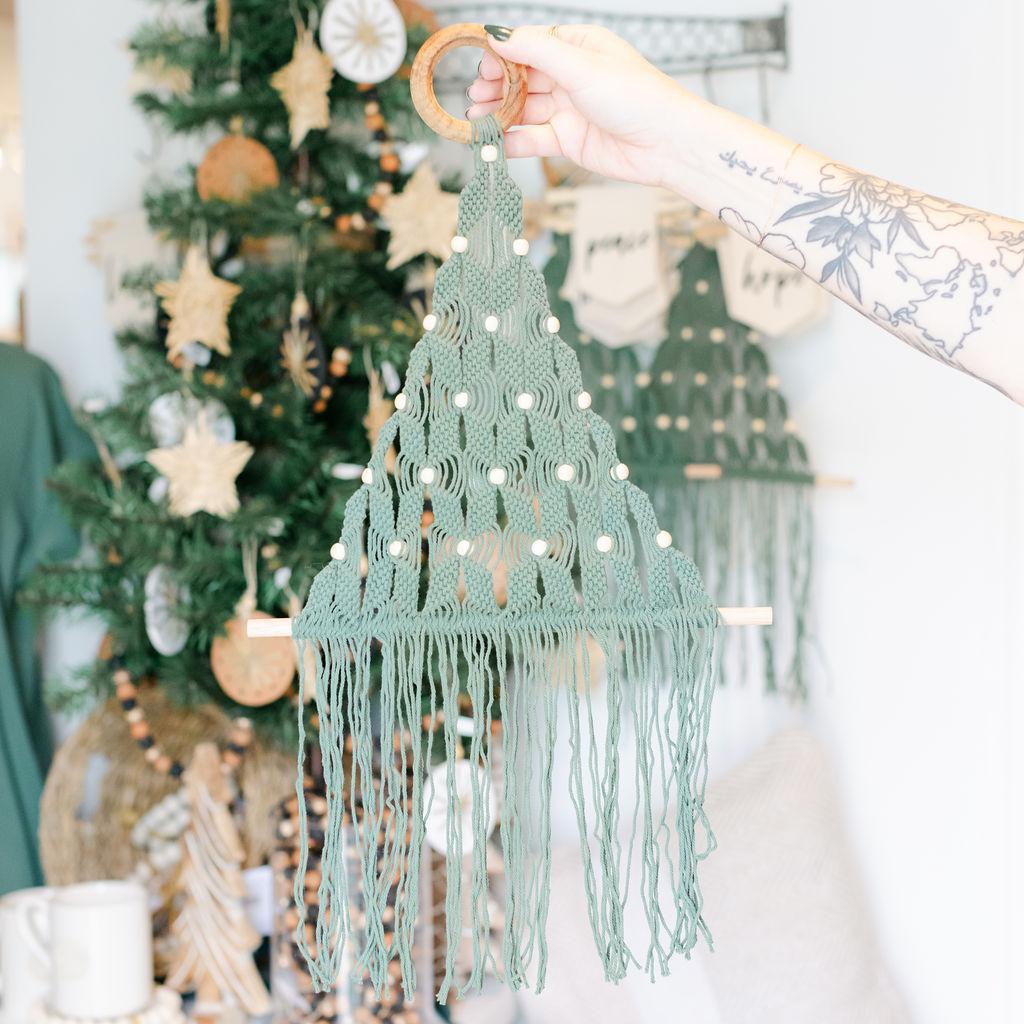 Macrame Christmas Tree Wall Hanging