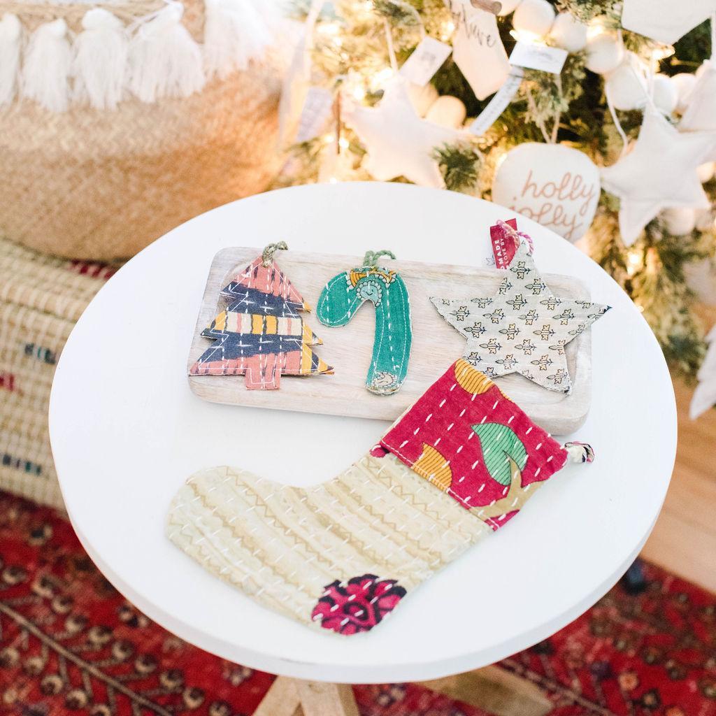 Kantha Christmas Ornaments