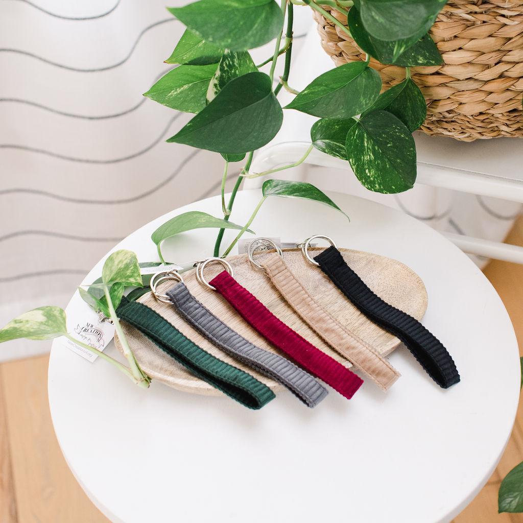 Corduroy Wristlet Keychain