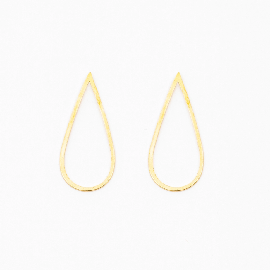 Large Teardrop Post Earrings