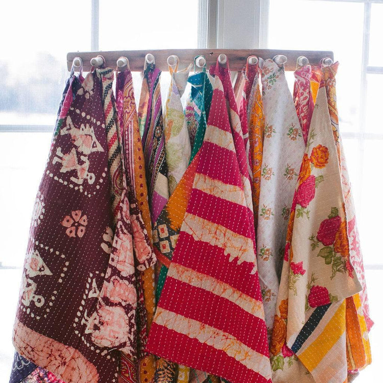 Kantha Dishcloths Set of 3, Fair Trade Kitchen Textiles