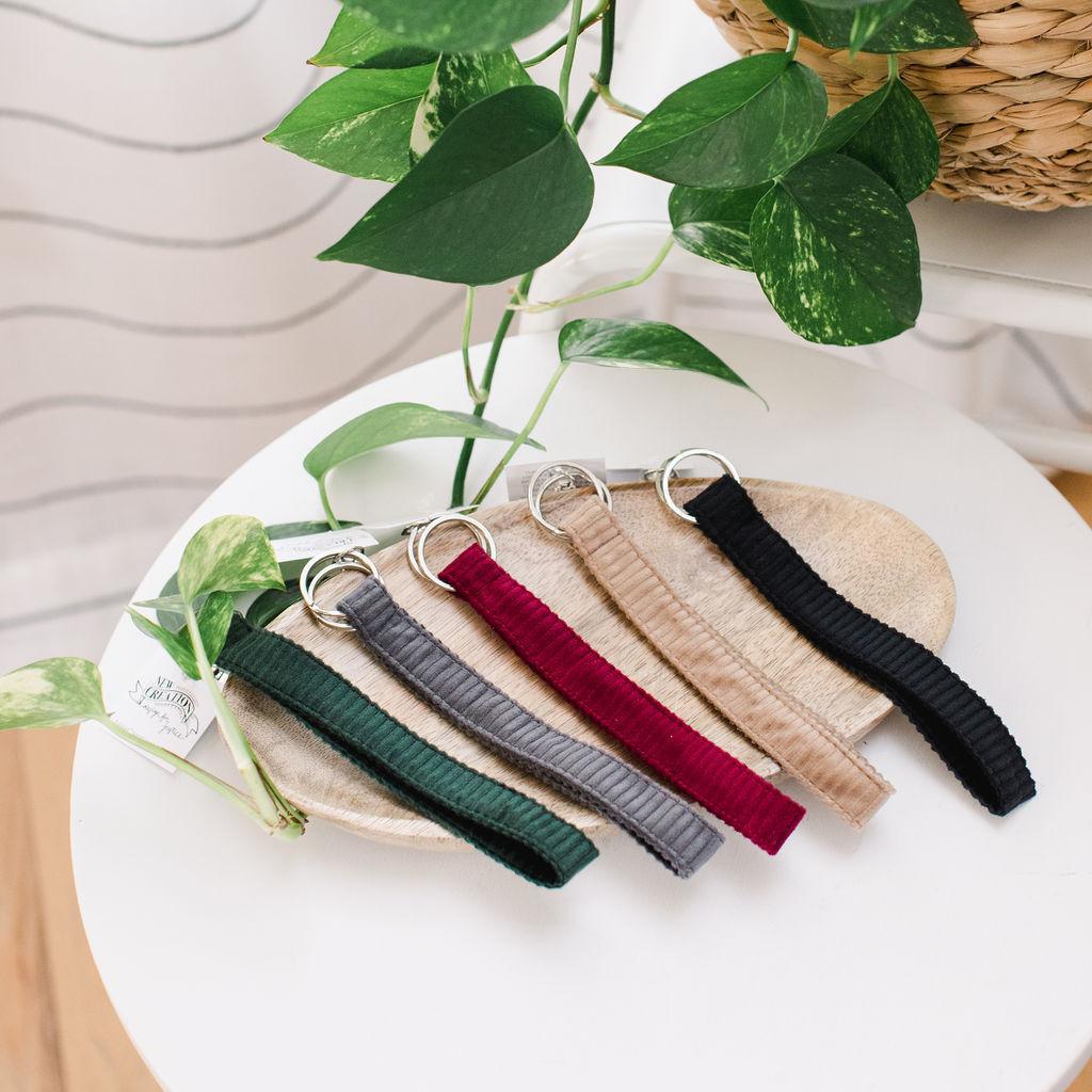 Corduroy Wristlet Keychain