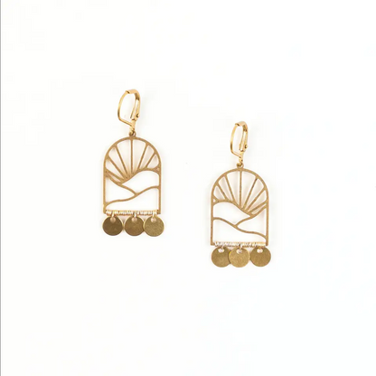 Brass Sunrise Earrings