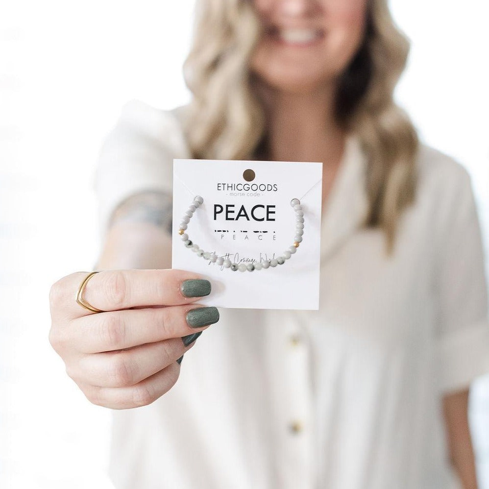 Peace Morse Code Bracelet