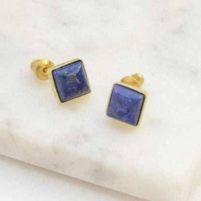 Lapis Squared Studs