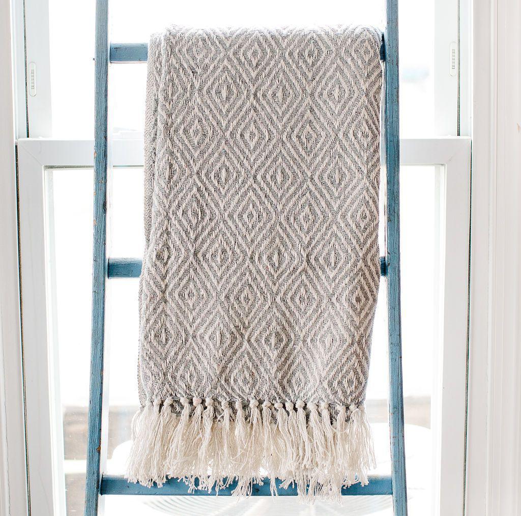 Gray Diamond Rethread Throw