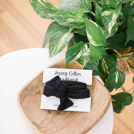 Jersey Cotton Headband - Black